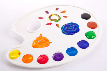 palette with colorsの写真素材