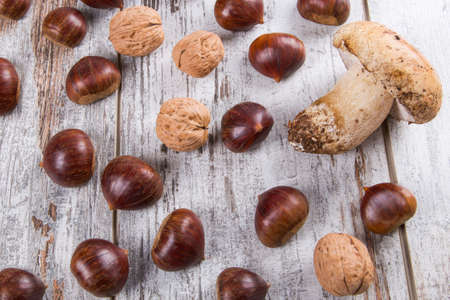 Chestnuts and mushrooms