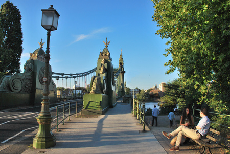 Hammersmith Bridge in London, UKのeditorial素材