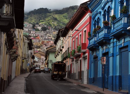 Urban scene in Quito, Ecuadorのeditorial素材
