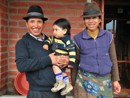 Portrait of a family in Quilotoa, Ecuador