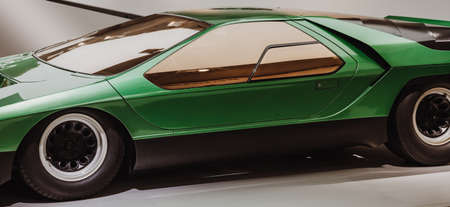Lateral view of Isolated Super sport futuristic - vintage car - Transport and automotive image -...
