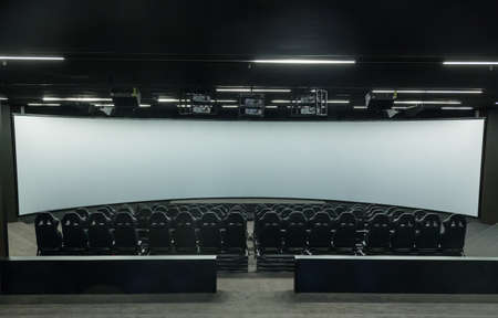 Modern Movie Theater interior, with empty seats - Cinema 4 dimensionsの写真素材