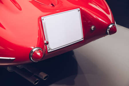 Vintage back car view - original label copy spaceの写真素材
