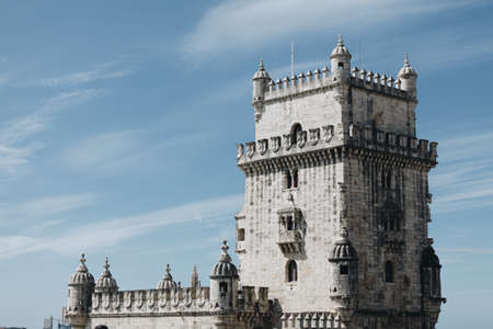 The Belem Tower - Old defense tower on the Tagus River - Lisbon Portugal - tourism attractionの写真素材