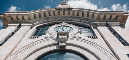 Frontal view of the Historic building market in Lisbonの写真素材
