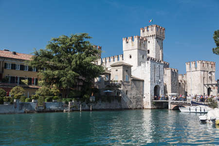 Scaliger Castle in Sirmione. Garda Lake - Travel destination in Italyのeditorial素材