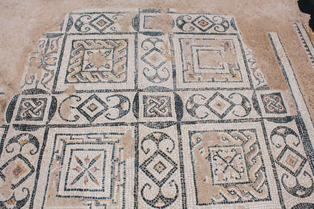 Mosaic - Roman ruins of ancient Nora - Sardinia.の写真素材