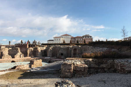 Venaria Turin - Italy Dec 2011 Ancient roman ruins and the Royal Palace of Venaria.のeditorial素材