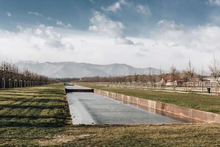 Venaria Turin - Italy Dec 2011 view of the Gardens in the Royal Palace of Venaria.のeditorial素材