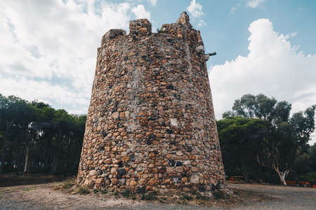 ancient spanish tower fortification in Sardinia (santa margherita) 1の写真素材