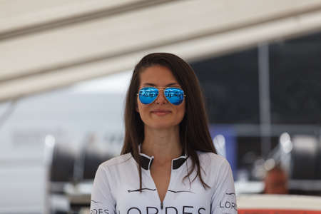 Monza ITALY - MAY 2018 Girl on paddock areaのeditorial素材