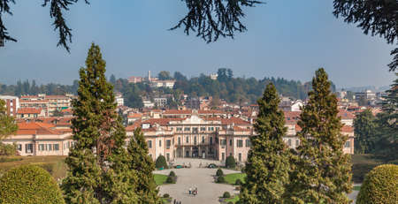 Varese OCT 2018 ITALY - View of Gardens of Estense Palace (Palazzo Estense)のeditorial素材