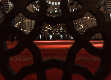 istanbul turkey november 2018 from grid view of Mosque of Suleyman (or Suleymaniye) The Magnificentのeditorial素材