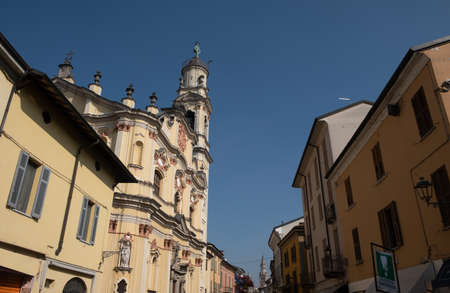 city of Crema - historic center with church (Chiesa Santissima TrinitÃ ) Lombardy north italy