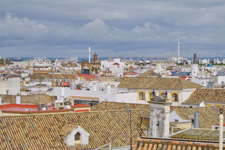 view of Seville in a cloudy day - Spain capital of Andalusiaの写真素材