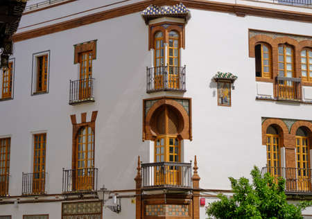 Typical decorated facade in Seville, Andalusia, Spainのeditorial素材