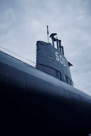 military u boat cruisers in the row - Part of submarine from World War 2のeditorial素材