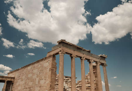 temple in the ancient area near Acropolis in a sunny day in the capital Greece - Athensの写真素材