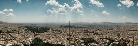 big panorama of athens in a sunny day in the capital of Greeceの写真素材