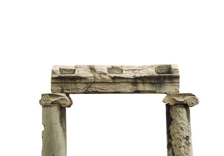 ancient Greek columns isolated on a white background