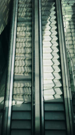 aerial view of Modern escalator electronic system moving vintage filterの写真素材