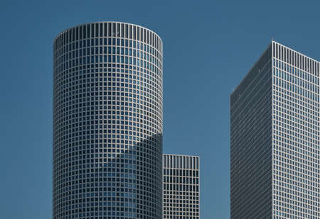 modern buildings in a sunny day and clear blue sky in Tel Aviv, ISRAEL