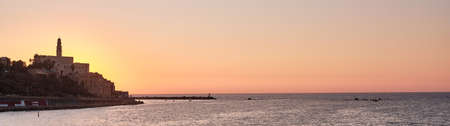 Landscape view at sunset of the Old Giaffa (Jaffa) in Tel Aviv, ISRAEL