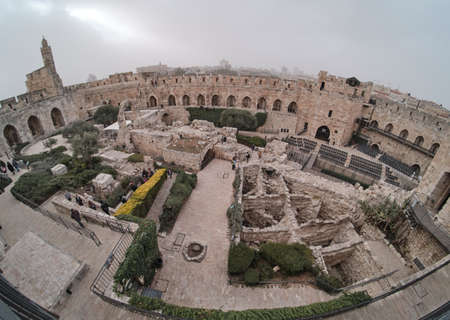 the courtyard of the tower of David in Jerusalem, Israel