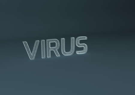 3d render or 3d illustration of virus sign with little spider on grey backgroundの写真素材