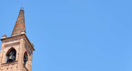 old tower in cassano d'adda - clear blue sky - body copy blank space - Italy - Lombardyの写真素材