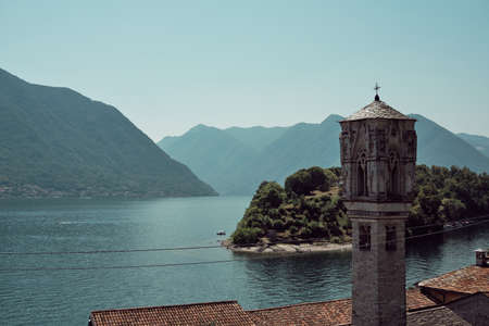The Lake Como Greenway, also called Lario Greenway, is a panoramic trail about 10 km long that develops between the towns of Colonnoの写真素材