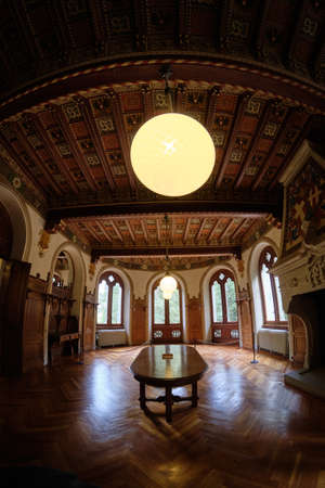 SEPT 2020 - interior view of the Savoia Castle - Gressoney-Saint-Jean, Valle d'Aosta region, Italy.のeditorial素材