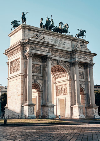 2022 JUNE - Arch of Peace, Porta Sempione, Milan, Italy.のeditorial素材