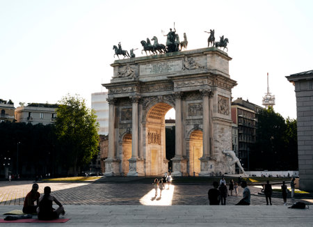 2022 JUNE - Arch of Peace, Porta Sempione, Milan, Italy.のeditorial素材