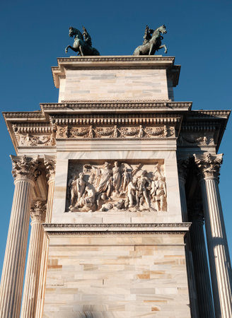 2022 JUNE - Arch of Peace, Porta Sempione, Milan, Italyのeditorial素材