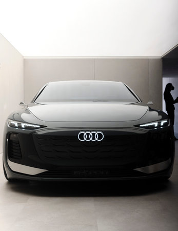 2022 June - ITA - concept Audi A6 Avant e-tron car - The Medelan space - during the event...