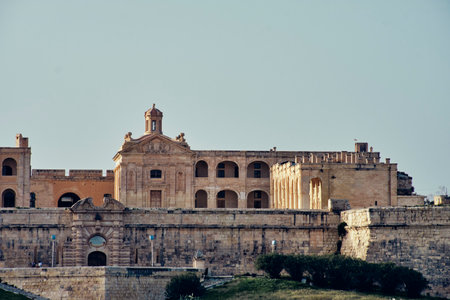 old buildings in the area of Valletta - Maltaの写真素材