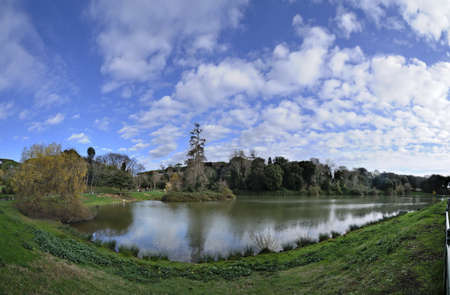 Ornamental lake in a public city parkの写真素材