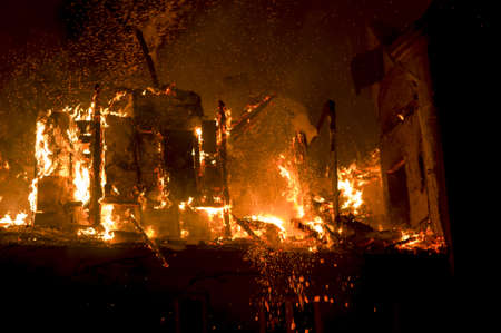 Building on fireの写真素材