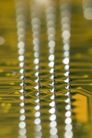 Yellow and green electronic board for computers