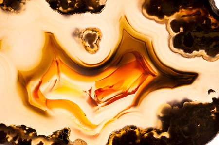 Banded Agate mineral cut and polished for ornamentの写真素材