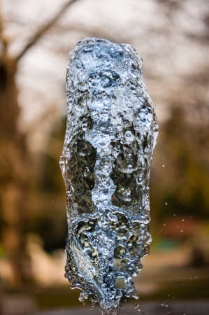 Close up of ornamental fountain water gush.の写真素材