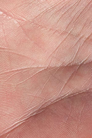 Macro detail of hand and fingers of a male white man.