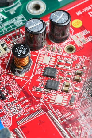Close up detail of computer electronic board