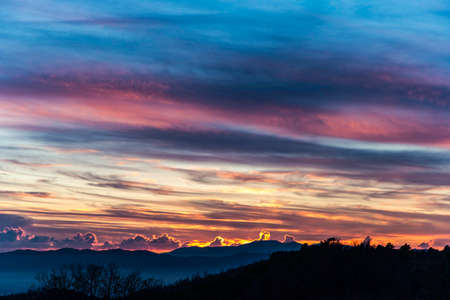 sunset over the Tuscan city