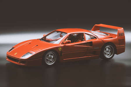 A model car of Ferrari F40, snapped with a retro style.のeditorial素材