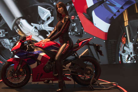 Rho-Milan - November 7, 2019: A model of Honda Racing CBR 1000 Fireblade presented at EICMA 2019のeditorial素材