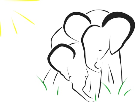elephants, imageのイラスト素材