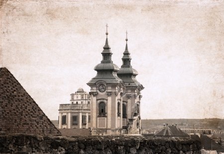 artwork  in retro style, Hungary, Budapestの写真素材